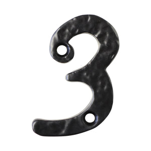 Number IR830 Vintage, Serif, Textured House Number, Black
