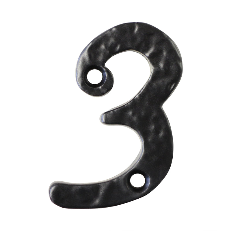 Number IR830 Vintage, Serif, Textured House Number, Black