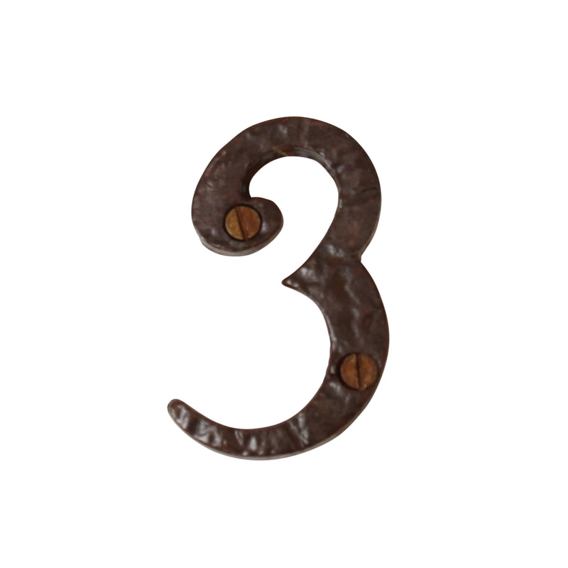 Number IR830 Vintage, Serif, Textured House Number, Rust
