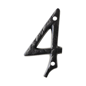 Number IR830 Vintage, Serif, Textured House Number, Black