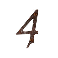 Number IR830 Vintage, Serif, Textured House Number, Rust
