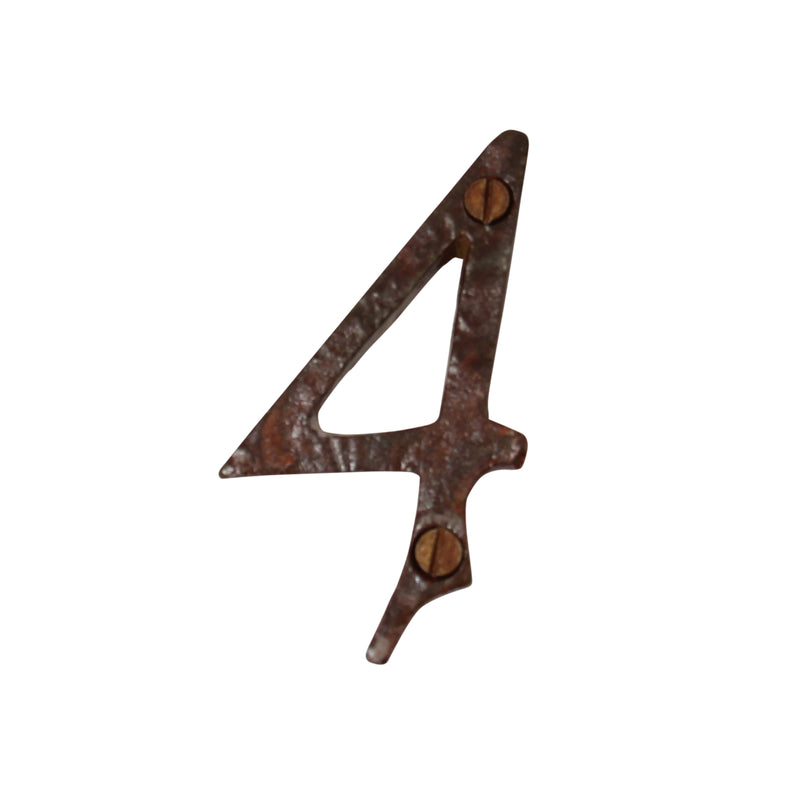 Number IR830 Vintage, Serif, Textured House Number, Rust