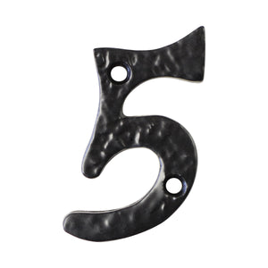 Number IR830 Vintage, Serif, Textured House Number, Black