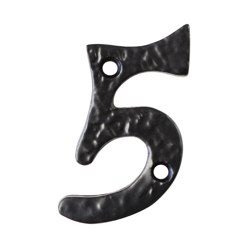 Number IR830 Vintage, Serif, Textured House Number, Black