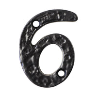 Number IR830 Vintage, Serif, Textured House Number, Black