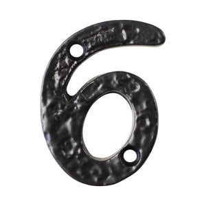 Number IR830 Vintage, Serif, Textured House Number, Black