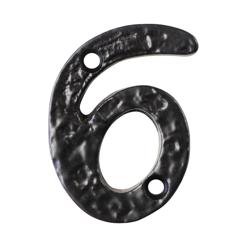 Number IR830 Vintage, Serif, Textured House Number, Black
