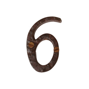 Number IR830 Vintage, Serif, Textured House Number, Rust