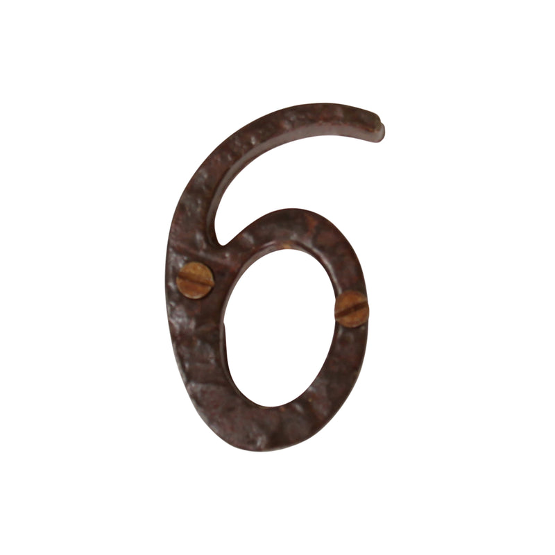 Number IR830 Vintage, Serif, Textured House Number, Rust