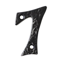 Number IR830 Vintage, Serif, Textured House Number, Black
