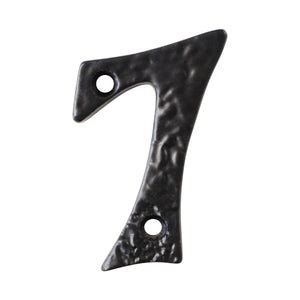 Number IR830 Vintage, Serif, Textured House Number, Black