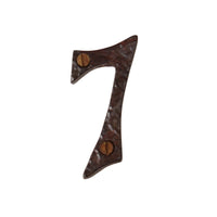 Number IR830 Vintage, Serif, Textured House Number, Rust