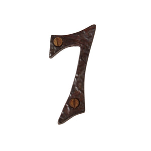 Number IR830 Vintage, Serif, Textured House Number, Rust