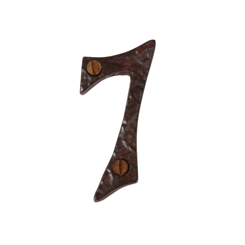 Number IR830 Vintage, Serif, Textured House Number, Rust