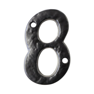 Number IR830 Vintage, Serif, Textured House Number, Black
