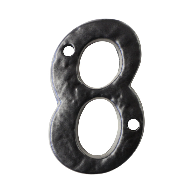 Number IR830 Vintage, Serif, Textured House Number, Black