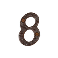 Number IR830 Vintage, Serif, Textured House Number, Rust