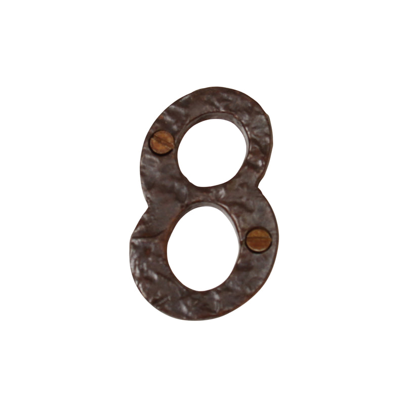 Number IR830 Vintage, Serif, Textured House Number, Rust