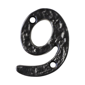 Number IR830 Vintage, Serif, Textured House Number, Black