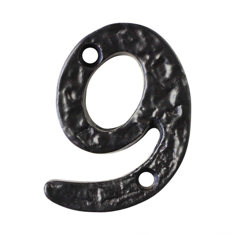 Number IR830 Vintage, Serif, Textured House Number, Black