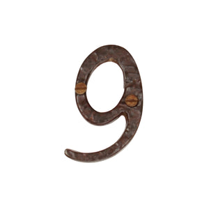 Number IR830 Vintage, Serif, Textured House Number, Rust