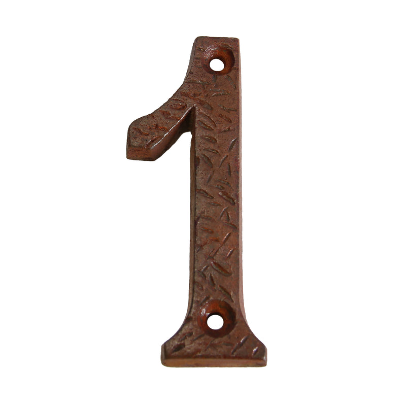 Number IR832 Rustic, Serif House Number, Rust