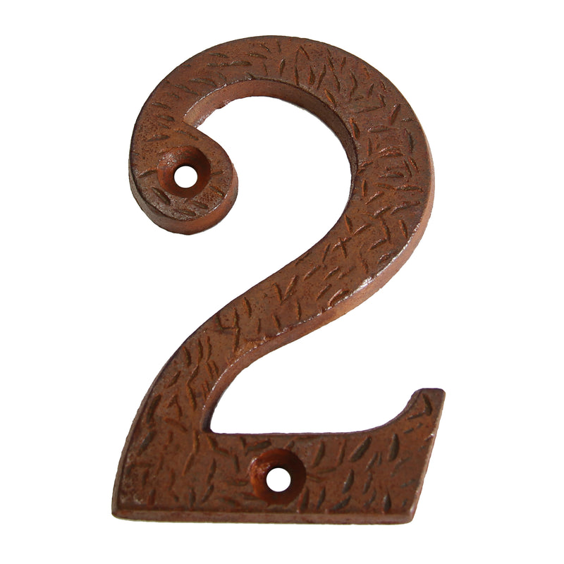 Number IR832 Rustic, Serif House Number, Rust