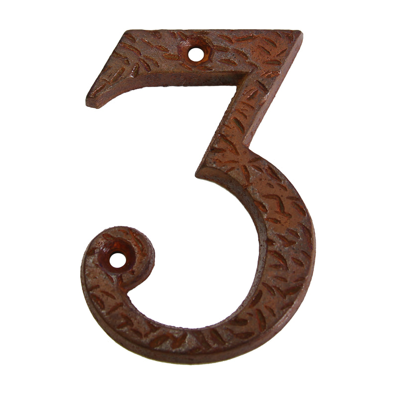 Number IR832 Rustic, Serif House Number, Rust