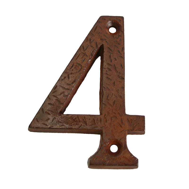 Number IR832 Rustic, Serif House Number, Rust