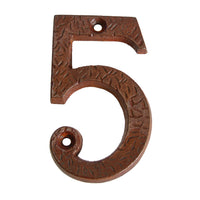 Number IR832 Rustic, Serif House Number, Rust