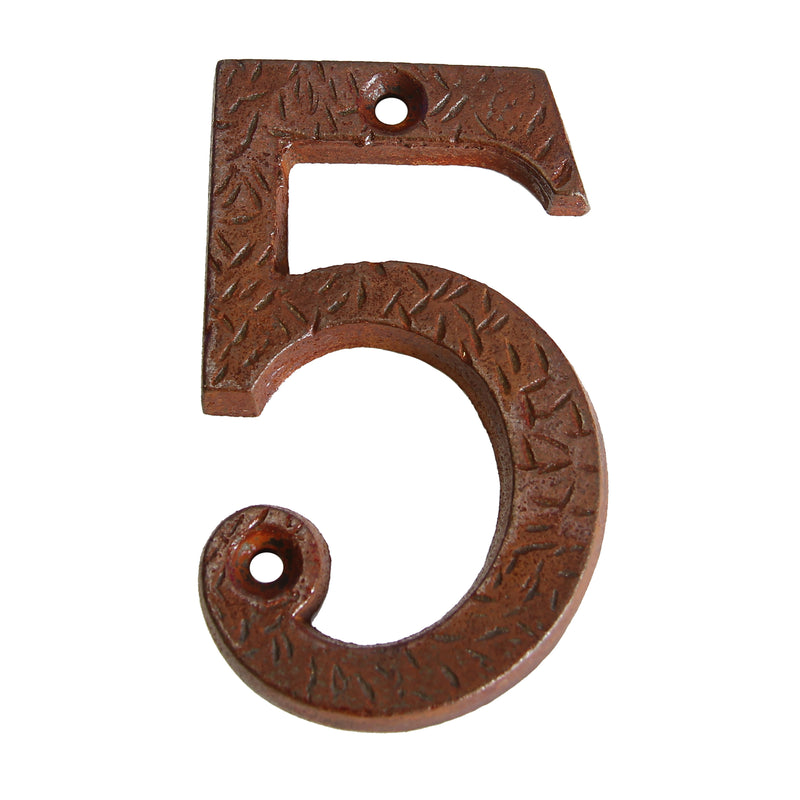 Number IR832 Rustic, Serif House Number, Rust