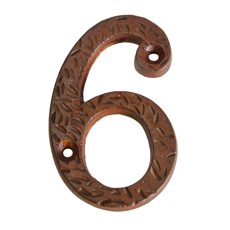 Number IR832 Rustic, Serif House Number, Rust