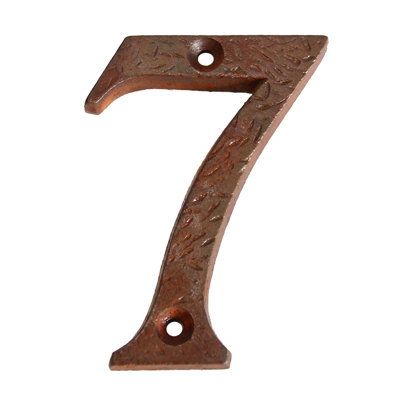 Number IR832 Rustic, Serif House Number, Rust