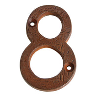 Number IR832 Rustic, Serif House Number, Rust