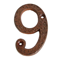 Number IR832 Rustic, Serif House Number, Rust